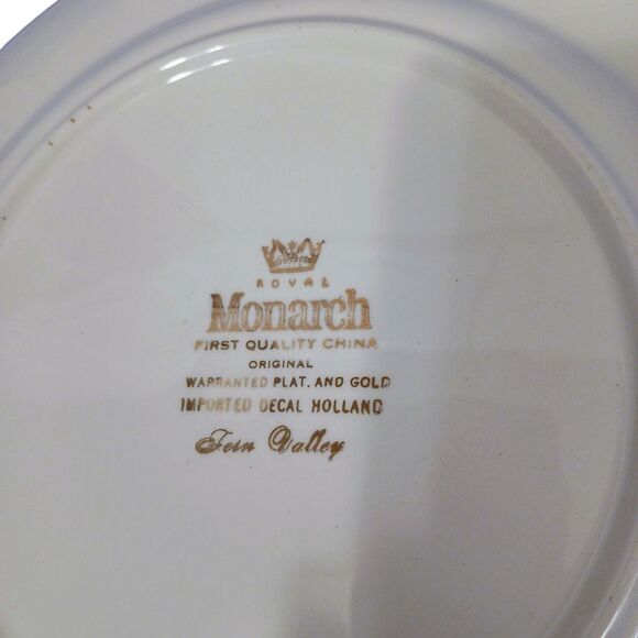 Royal Monarch China Dinner Plate Fern Valley Holland Platinum Replacement MCM - Picture 6 of 15